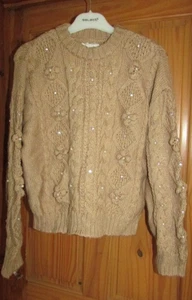 Zara beige Zopfmuster verzierter Pullover, Mädchen Alter 13-14 Jahre - Bild 1 von 2