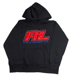 Vtg Ralph Lauren Polo Jeans Co 90s Y2K Hoodie Sweatshirt Men’s XL Stitched Logo - Picture 1 of 8