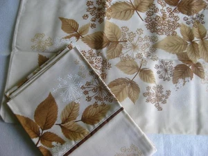 VTG Pillowcases Brown Earth Tones Fall Leaves Cotton Blend Springs NY USA NOS - Picture 1 of 12
