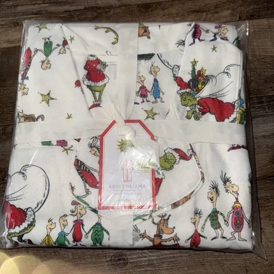 POTTERY BARN KIDS ~ ADULT XL  THE GRINCH TWO PIECE PAJAMAS NIP - Изображение 1 из 4