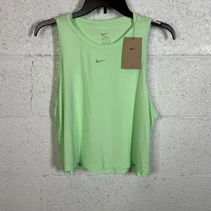 Nike Women's One Classic Dri-FIT Cropped Tank Top Vapor Green/black XL - Picture 1 of 5