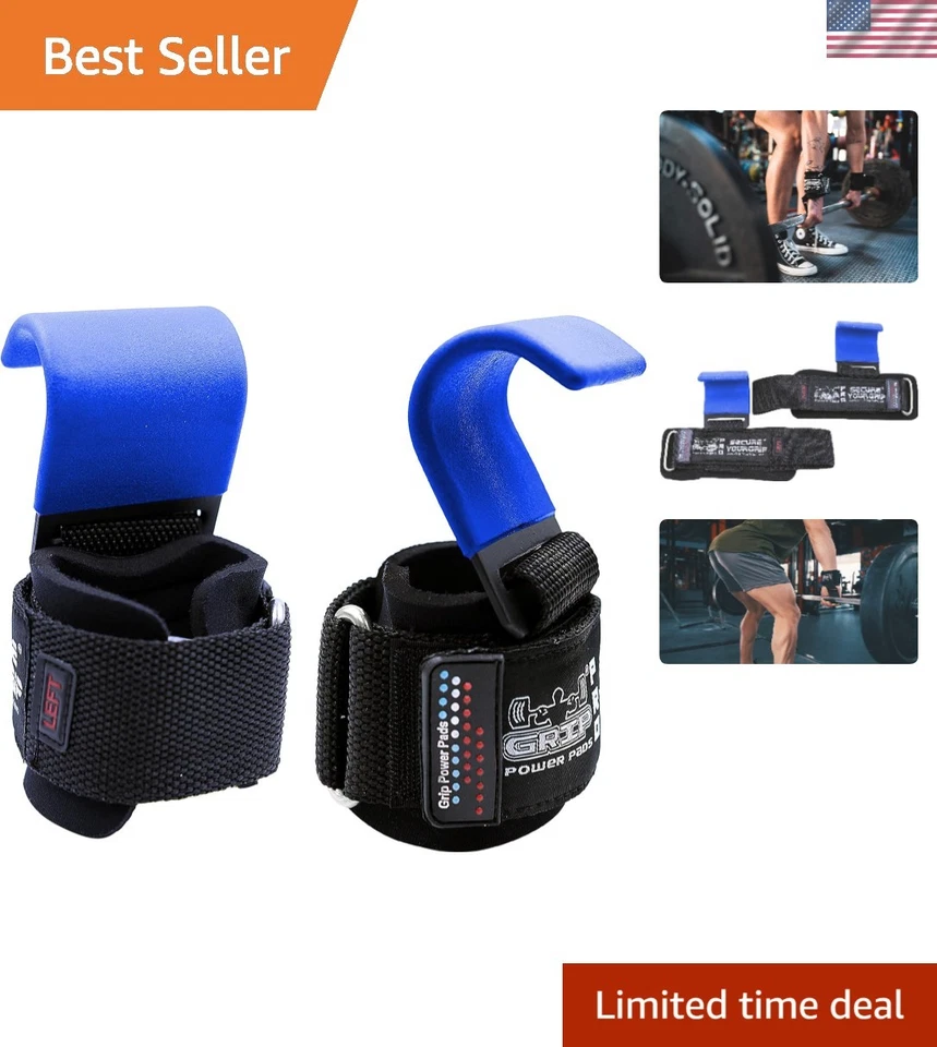 Heavy-Duty Weight Lifting Hooks with Padded Wrist Straps for Men & Women - Image 1 of 4