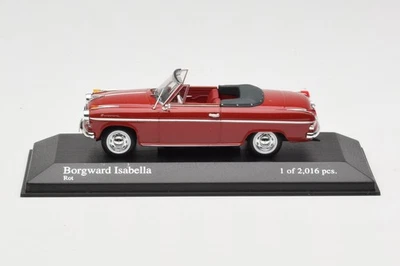 400096060 Borgward Isabella Cabriolet Red Minichamps 1/43 - Immagine 1 di 4