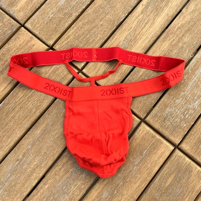 2(X)ist 2xist men Red cotton Y-Back Thong G-string underwear size S M L XL - Image 1 of 4