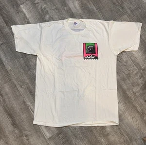 Camiseta vintage 1989 Montana Bear blanca neón puntada única Jerzees talla XL - Imagen 1 de 9