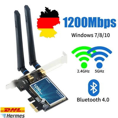 Fenvi AC1200 PCIe WLAN Karte mit Bluetooth 4.0 Dualband 2,4G/5G WiFi5 - Bild 1 von 4
