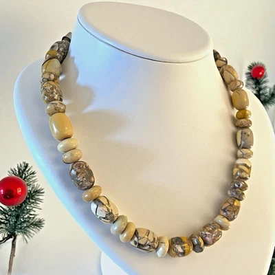 Новый Jay King DTR 925 из чистого серебра коричневый и белый бриош агат бисером ожерелье - Изображение 1 из 4