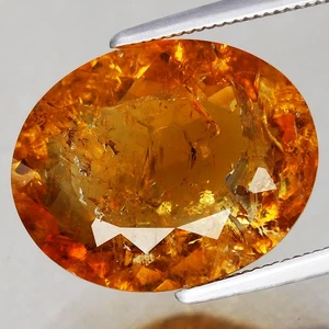 6,48 quilates 14,7 x 11,8 mm ovalado natural brasileño dorado amarillo citrino - ¡sin calefacción! - Imagen 1 de 4