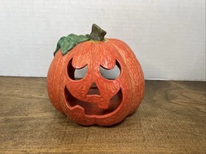 Bougie théière vintage Halloween céramique citrouille Jack O lanterne - Photo 1/12