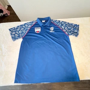 Rugby World Cup Shirt Polo Mens XL Blue France 2023 Sports Fan Athletic Active - Picture 1 of 11