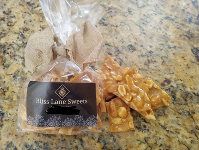 BLISS LANE SWEETS Award Winning Homemade Peanut Brittle!!! 1 Pound!! Buttery, Crispy, & Delicious