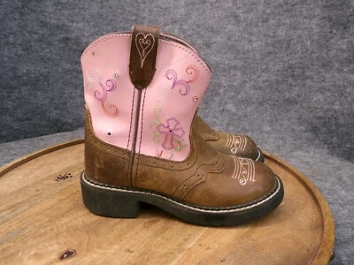 Justin Kids cigano luzes cintilantes Western Bay couro de vaca Apache 9206JR tamanho 13 D - Imagem 1 de 4