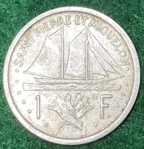 1948 St. Pierre et Miquelon 1 Francs Almost All Withdrawn and Destroyed - Picture 1 of 2
