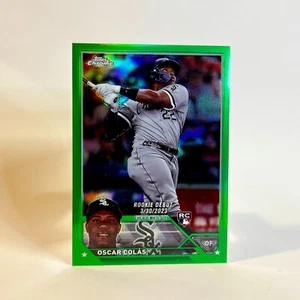 2023 Topps Chrome Update #USC215 Oscar Colas RC Debut Green Refractor #d /99 - Picture 1 of 3