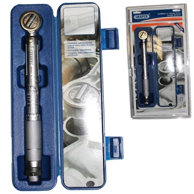Draper 34570 3/8" Torque Wrench Adjustable 10-80 Nm Calibration Certificate/Case