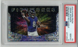 2020 PANINI PRIZM FIREWORKS NO HUDDLE #6 LAMAR JACKSON RAVENS PSA 10 POP 6 RARE - Picture 1 of 2