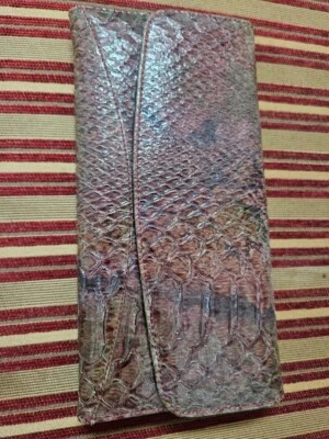 Nuevo Cartera Mujer Piel Serpiente Multicolor y Negro Interior  Foto 1 de 4