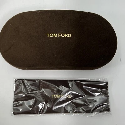 Tom Ford Brown Suede Eyeglass ONLY Case with Cleaning Cloth - Image 1 of 4