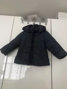 Girls H&M Blue Winter Coat With Hood - Size 2-3 Years - Picture 1 of 6