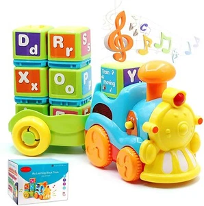 Toddlers Baby Letter Train Toy - VANLINNY Lights And Music Electronic Train with - Picture 1 of 6