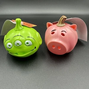 Disney Pixar Toy Story 3” Mini Light Up Pumpkins Halloween Rare Alien Pig New - Picture 1 of 2
