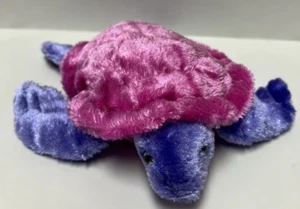 Vintage The Petting Zoo Plush Sea Turtle 1994 Pink Purple Stuffed Animal 9" - Picture 1 of 11