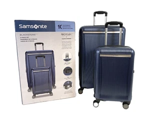 Samsonite Blackstone 2-Piece Hardside Expandable Spinner Luggage Set In Blue - Picture 1 of 19