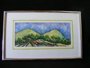 "Twin Hills" Original Watercolor Painting by Maine Artist Ken Graslie 2004 - Picture 1 of 5