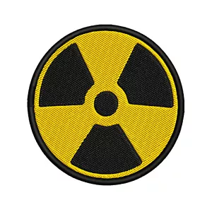 NUCLEAR RADIATION SYMBOL new EMBROIDERED IRON-ON PATCH WARNING ZOMBIE DANGER - Picture 1 of 17