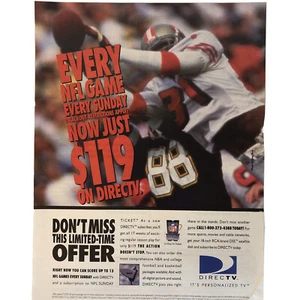 1995 Direct TV NFL Sunday Ticket PRINT AD 49ers Chargers Football VTG 1990s - Picture 1 of 3