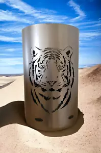 Coole Feuertonne / Feuerkorb mit Motiv " Tigerkopf " - Bild 1 von 7