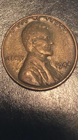 1944 Lincoln Wheat Penny No Mint Mark One Cent Coin Rim Error “L” In Liberty Cover