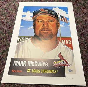 Mark McGwire Signed 1999 Topps Gallery 18X25 Lithograph Beckett COA - Picture 1 of 6