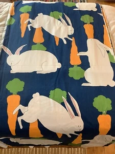 Carleton Varney Diseño Textil Conejito Miel Azul Blanco Naranja Tela W 56"XL233" - Imagen 1 de 7