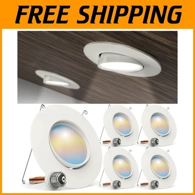 Downlight LED cardán ajustable Sunco, clasificación húmeda, paquete de 4 Foto 1 de 4