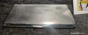 Foreign Brass & Chrome Engraved "Britain Map" Cigarette Case Vintage - Picture 1 of 20