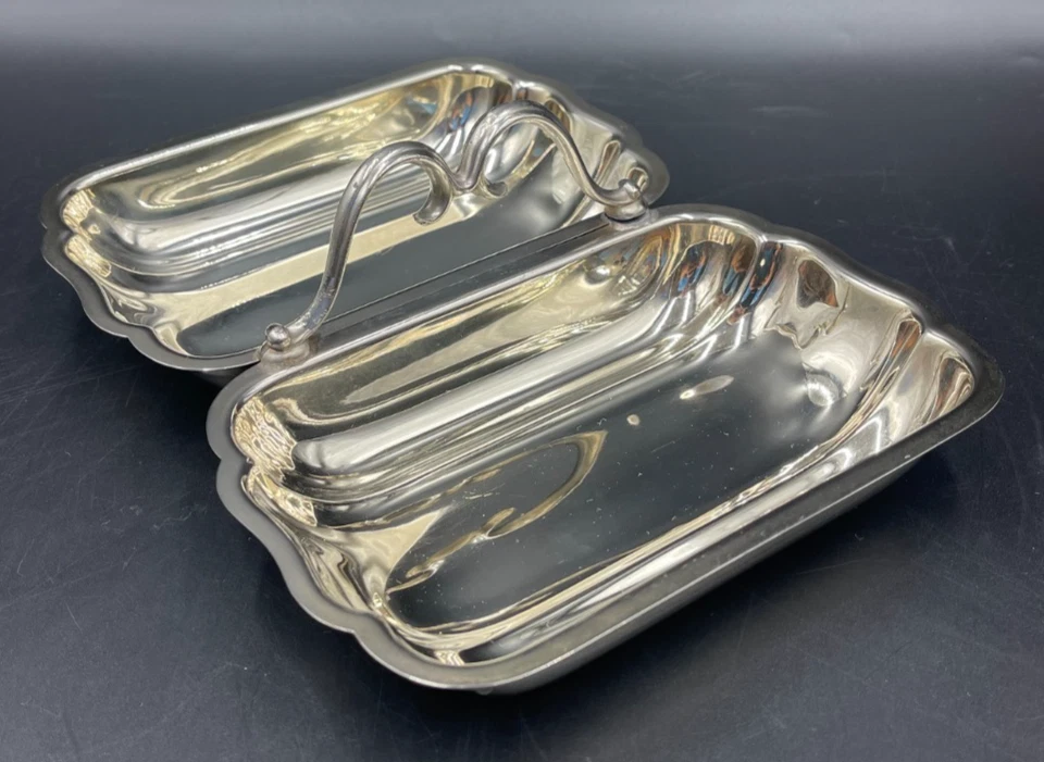 Antipastiera Salsiera aperitivo EPCA BRISTOL SILVER 2 scomparti argentato - Immagine 1 di 4