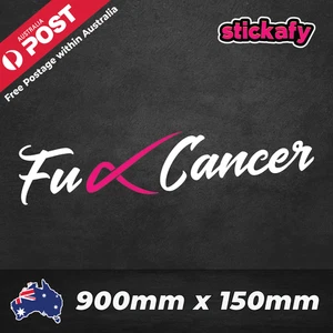 F*ck Cancer Vinyl Sticker for Laptop Car Decal Boat Aussie Funny - Bild 1 von 5