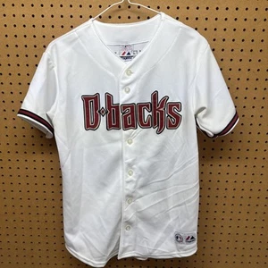 Arizona Diamondbacks Eric Byrnes genähtes Trikot Jugend großer majestätischer weißer Knopf - Bild 1 von 10