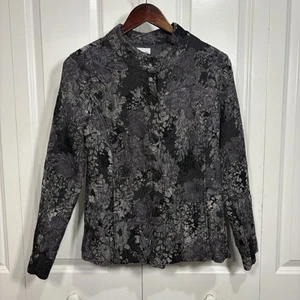 Chico’s Jacke Damen 2 Blumen Brokat Struktur Knopfleiste Abend Boho Chic - Bild 1 von 8