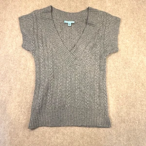 Maglione tunica Antonio Melani 100% cashmere grigio grosso scollo a V profondo taglia media - Foto 1 di 11