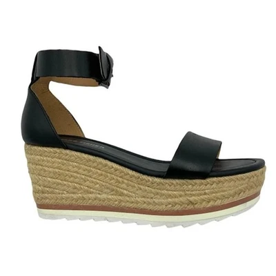 Marc Fisher OMZAKO Cuero Alpargata D'Orsay Cuña Sandalia Zapatos Negro Talla 11M Foto 1 de 4