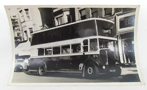 Vintage 1950s Leyland Titan Double Decker Bus Photo UK FKO229 Circular Route - Picture 1 of 4