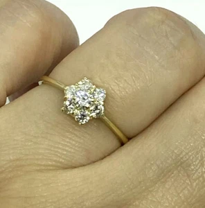 Vintage Cocktailring 14 Karat Gold 0,50 ct Diamanten Gr.7. 1,74g - Bild 1 von 10