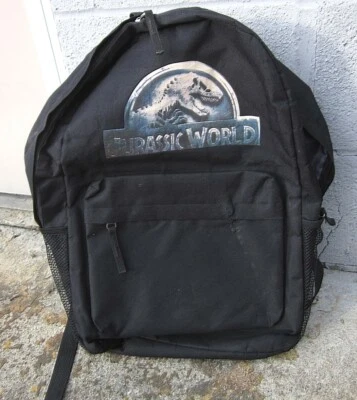 JURASSIC WORLD beat-up backpack Tyrannosaurus Rex logo 2015 film Spielberg  - Image 1 of 4