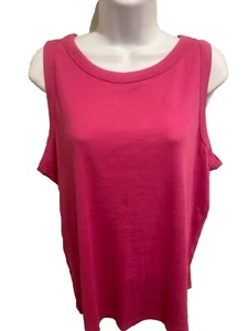Terra & Sky Women's Plus Size 4X (28W-30W) Pink Scoop Neck Rib Tank NWT - Picture 1 of 4