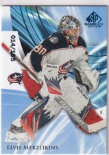 20/21 UD SP GAME USED ELVIS MERZLIKINS BLUE BASE PARALLEL /165 #17