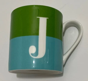 LENOX Kate Spade - To The Letter "J" Initiale / Monogramm Kaffeebecher grün blau - Bild 1 von 9