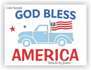Letreros vintage de camión porche de colección Joanie plantilla God Bless bandera de Estados Unidos 4 de julio - Imagen 1 de 10