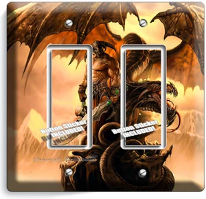 DRACHE WIKINGER KRIEGER SCHÄDEL 2 GFCI LICHTSCHALTER WANDTELLER JUNGENZIMMER WOHNDEKO - Bild 1 von 1